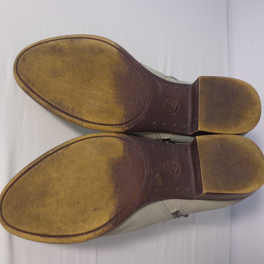 Lucky Brand Basel Leather Green Almond Toe Ankle Bootie Block Zipper Size 8.5M - Picture 7 of 10